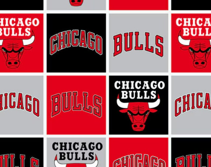 Chicago Bulls NBA Licensed FLEECE fabric. See Description for actual measurements available.