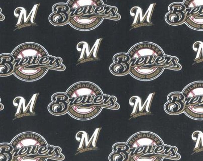 Milwaukee Brewers Baseball MLB Cotton Fabric 100% Cotton  Ships in 1 Business Day Officially Licensed