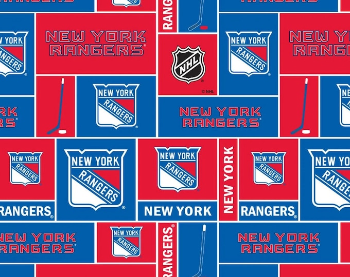 New York Rangers NHL Licensed FLEECE fabric. See Description for actual measurements available.