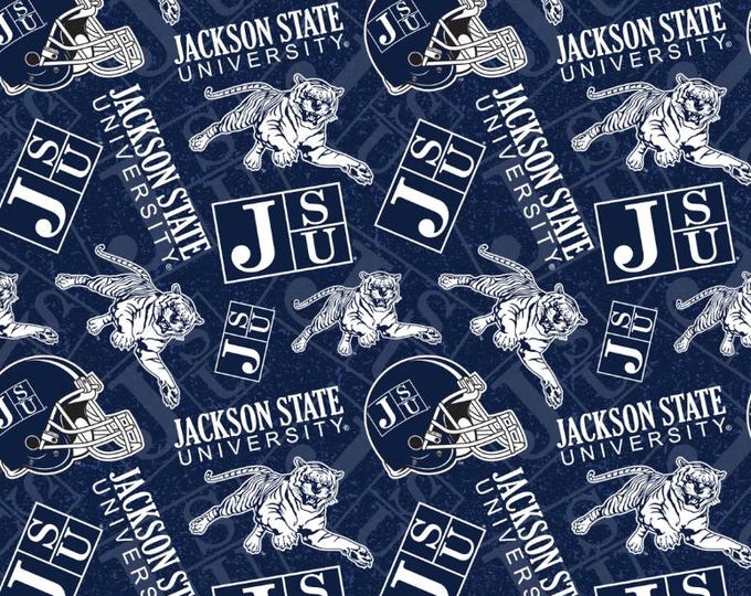 Jackson State University Tigers Cotton Fabric Tone on Tone Officially Licensed