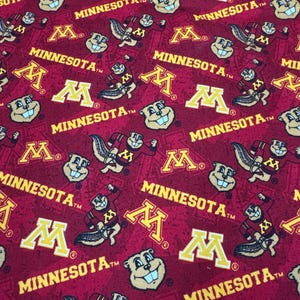 University of Minnesota State 100% Cotton Golden Gophers Tone on Tone Officially Licensed
