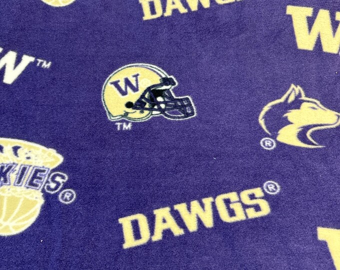 University of Washington Huskies Fleece NCAA Licensed FLEECE fabric.