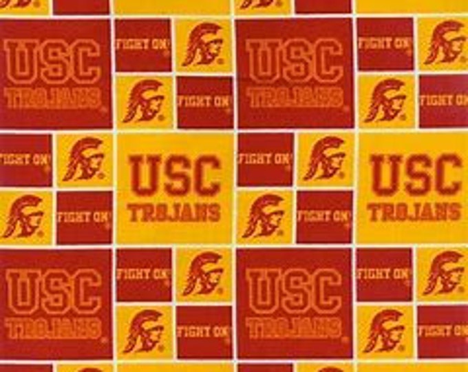 USC University of Southern California Trojans Fabric 100% Cotton Officially Licensed