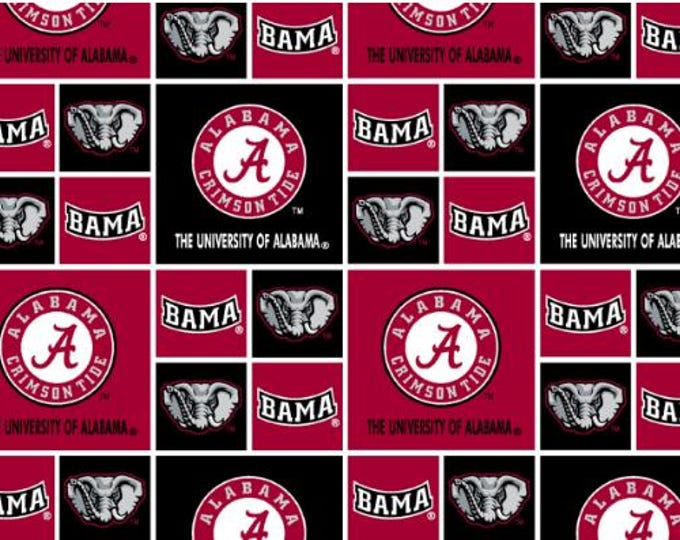 Alabama Bama Cotton Fabric Crimson Tide  100% Cotton Officially Licensed
