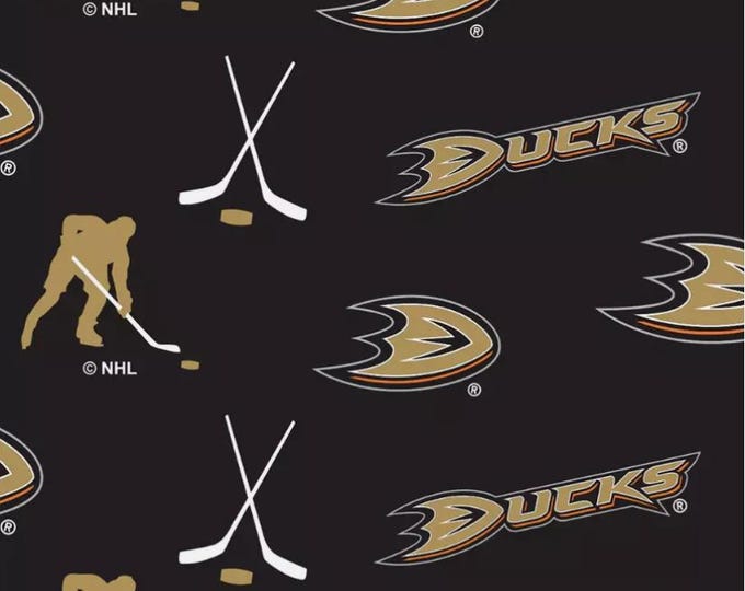 Anaheim Ducks Licensed FLEECE fabric. See Description for actual measurements available. Officially Licensed