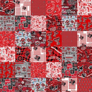 Texas Tech Red Raiders 100% Cotton Fabric Officially Licensed Cheater Quilt