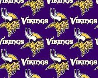 Minnesota Vikings Fabric 100% Cotton Officially Licensed