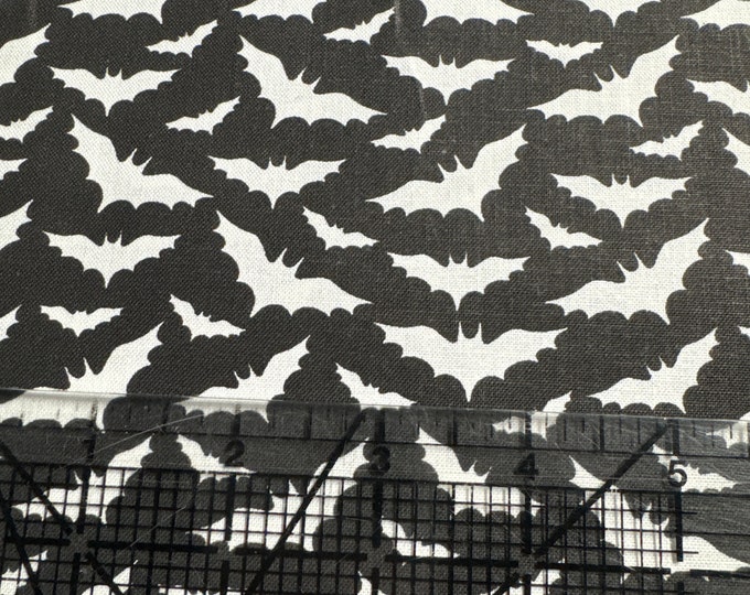 Black and White bats Halloween  Fabric 100% Cotton