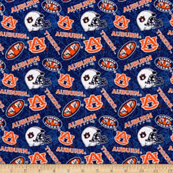 Auburn Tigers Tone on Tone Fabric 100% Cotton