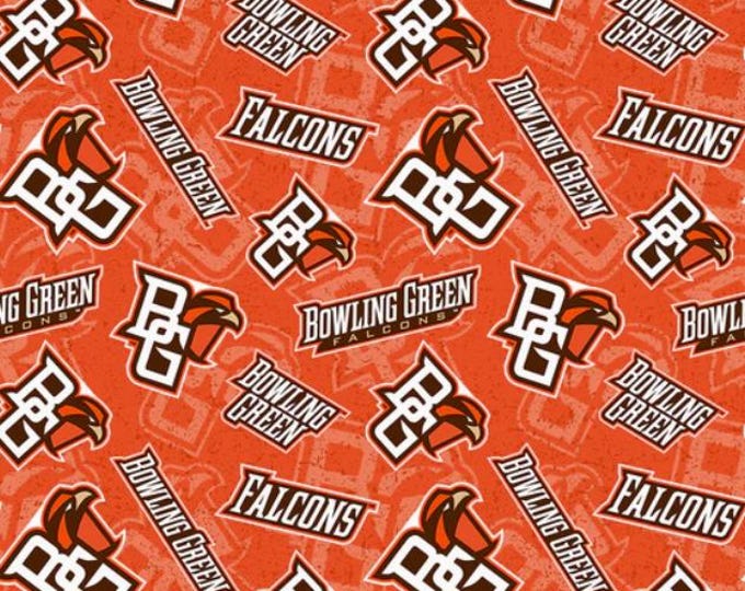 Bowling Green State University Cotton Falcons Fabric 100% Cotton  from Sykel Enterprises Officially Licensed