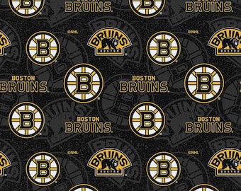 Tela de los Boston Bruins de la NHL, 100% algodón, con licencia oficial.