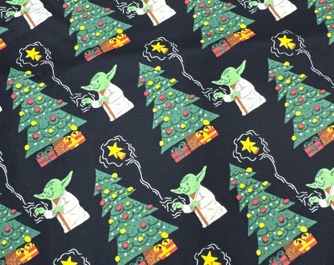 Star Wars Christmas tree Yoda Cotton Fabric 100% Cotton  Ships in 1 Business Day Officially Licensed
