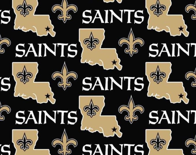 New Orleans Saints NFL Licensed FLEECE fabric. See Description for actual measurements available.