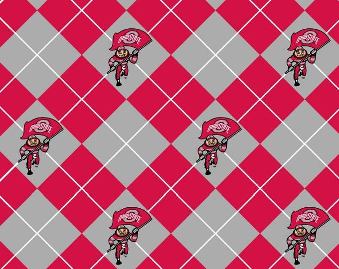 Ohio State Buckeyes Brutus Licensed FLEECE fabric. See Description for actual measurements available. Officially Licensed