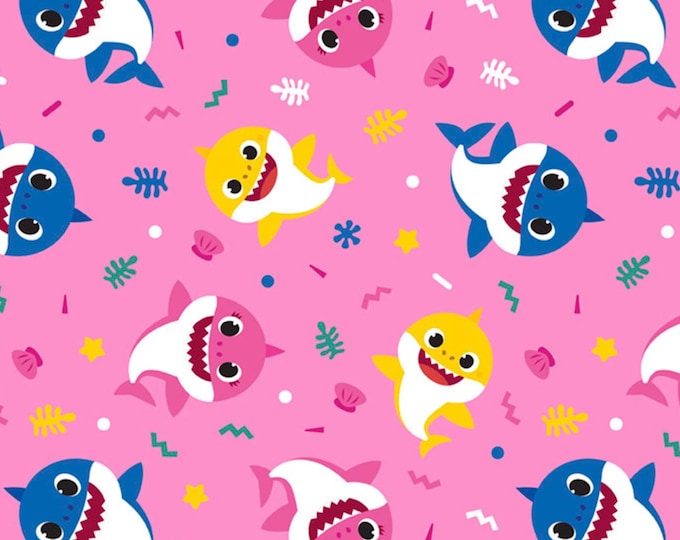 Baby Shark Cotton Fabric 100% Cotton Officially Licensed