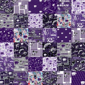 Kansas State Wildcats 100% Cotton Fabric Officially Licensed Cheater Quilt