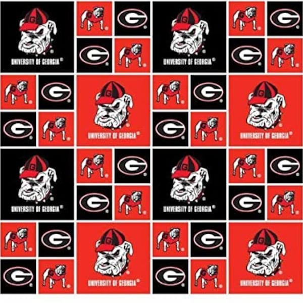 University of Georgia UGA Bulldogs Fabric 100% Cotton