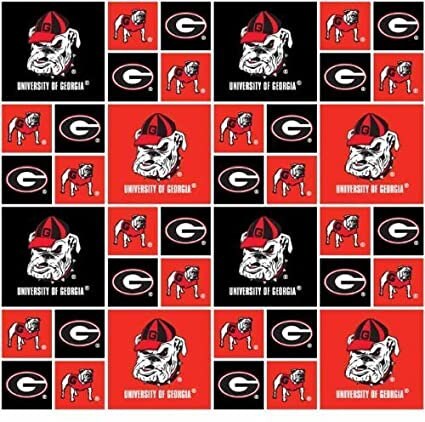 University of Georgia UGA Bulldogs Fabric 100% Cotton  Ships in 1 Bus…
