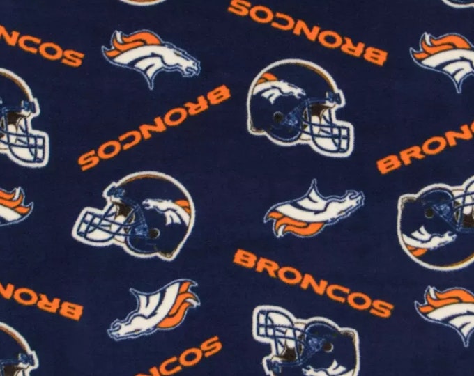 Denver Broncos Licensed FLEECE fabric. See Description for actual measurements available. Officially Licensed