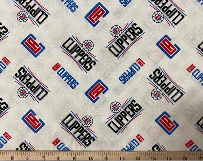 LA Clippers Los Angeles Fabric Basketball 100% Cotton Officially Licensed