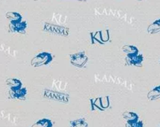 Kansas University Jayhawks Licensed FLEECE fabric.