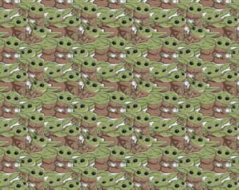 Star Wars Baby Yoda Packed Cotton Fabric 100% Cotton Officially Licensed
