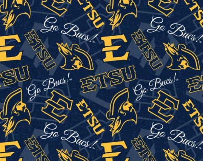 East Tennessee state ETSU 100% Cotton Fabric Officially Licensed