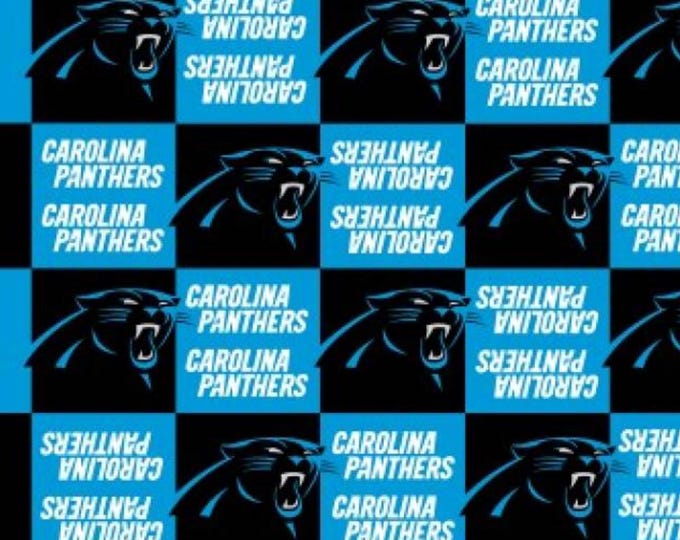 Carolina Panthers Licensed FLEECE fabric.  See Description for actual measurements available. Officially Licensed