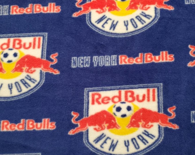 New York Red Bulls MLS Licensed FLEECE fabric. See Description for actual measurements available.