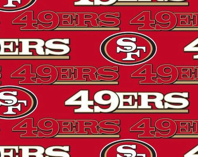 San Francisco 49ers NFL Licensed FLEECE fabric. See Description for actual measurements available.