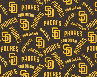 San Diego Padres MLB 100% Cotton Fabric Baseball