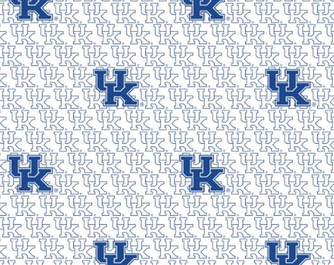 University of Kentucky Wildcats Cotton Fabric 100% Cotton White UK Officially Licensed