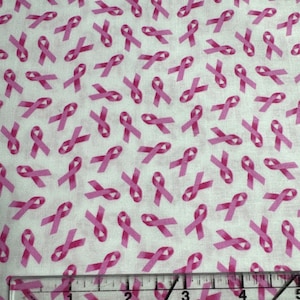 Breast Cancer Awareness Pink ribbon cotton Fabric 100% Cotton  Elizabeth’s Studio