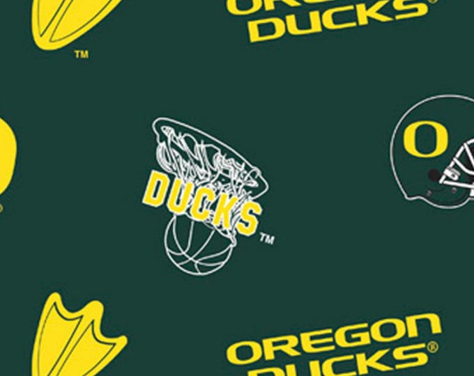 Oregon Ducks FLEECE fabric. See Description for actual measurements available. Officially Licensed