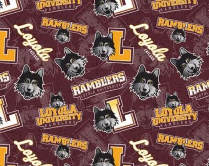 Loyola University Ramblers Chicago Fabric 100% Cotton Officially Licensed