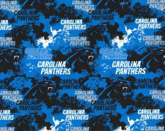 Carolina Panthers Distressed Cotton Fabric 100% Cotton    NEW Officially Licensed