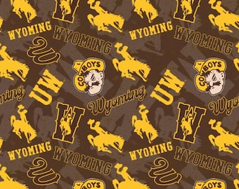 University of Wyoming Cowboys Fabric 100% Cotton Officially Licensed