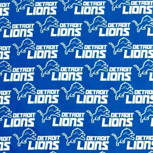 Detroit Lions Cotton Fabric 100% Cotton  Ships in 1 Business Day smaller scale