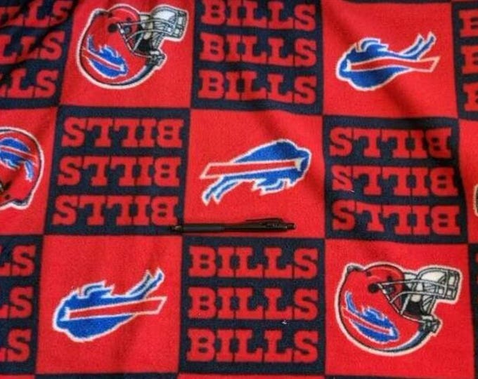 Buffalo Bills Licensed FLEECE fabric.  See Description for actual measurements available. Officially Licensed