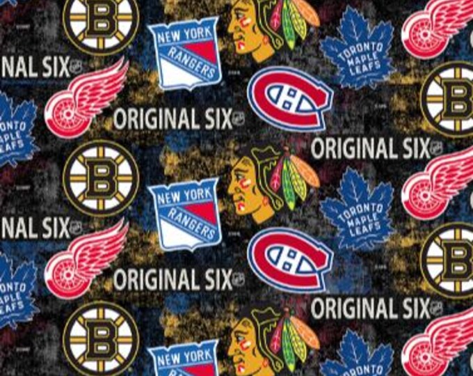 Original Six NHL Fabric 100% Cotton Officially Licensed