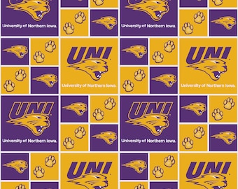 UNI University of Northern Iowa Panthers Fabric 100% Cotton Officially Licensed