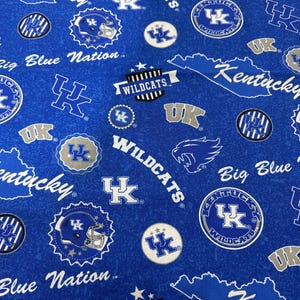 University of Kentucky Wildcats Cotton Fabric 100% Cotton HOME  Officially Licensed