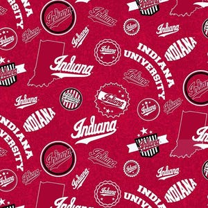 Indiana Hoosiers Fabric 100% Cotton Home Officially Licensed