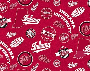 Indiana Hoosiers Fabric 100% Cotton Home Officially Licensed