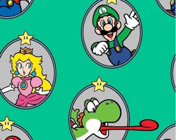 Super Mario brothers Cotton Fabric 100% Cotton Officially Licensed