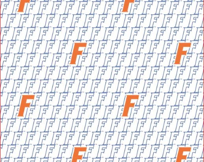 Florida Gators White Block NEW Fabric 100% Cotton Officially Licensed