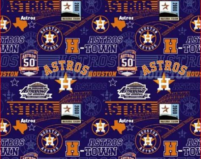 Houston Astros Stadium Baseball Fabric 100% Cotton Officially Licensed