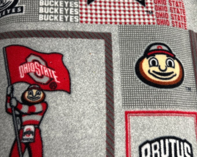 Ohio State Buckeyes Brutus Licensed FLEECE fabric. See Description for actual measurements available. Officially Licensed