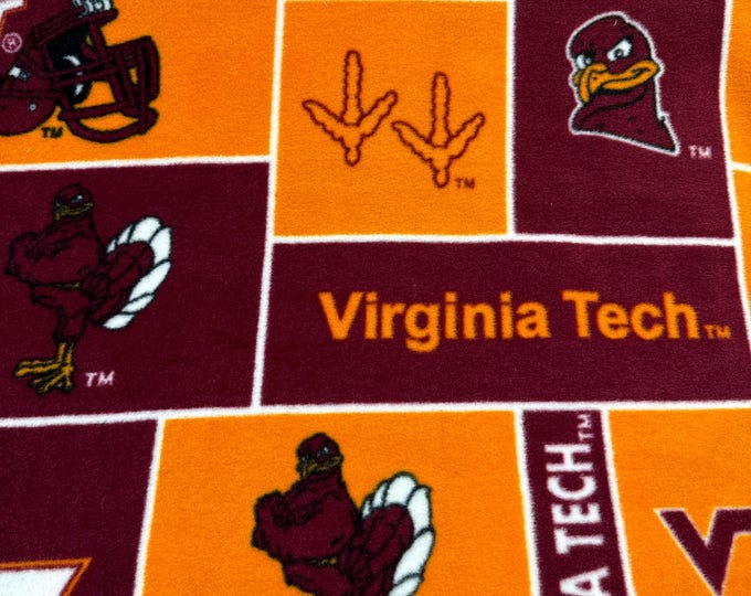 Virginia Tech Hokies Fleece NCAA Licensed FLEECE fabric.