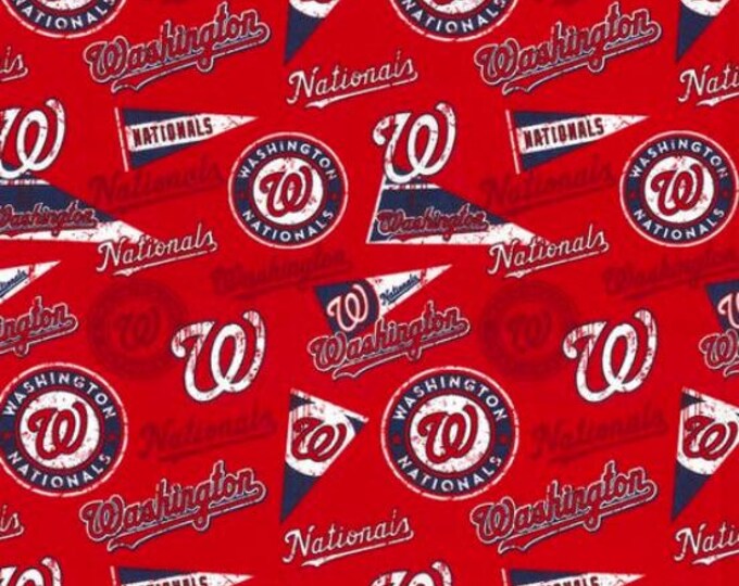 Washington Nationals Pennant Baseball Fabric 100% Officially Licensed